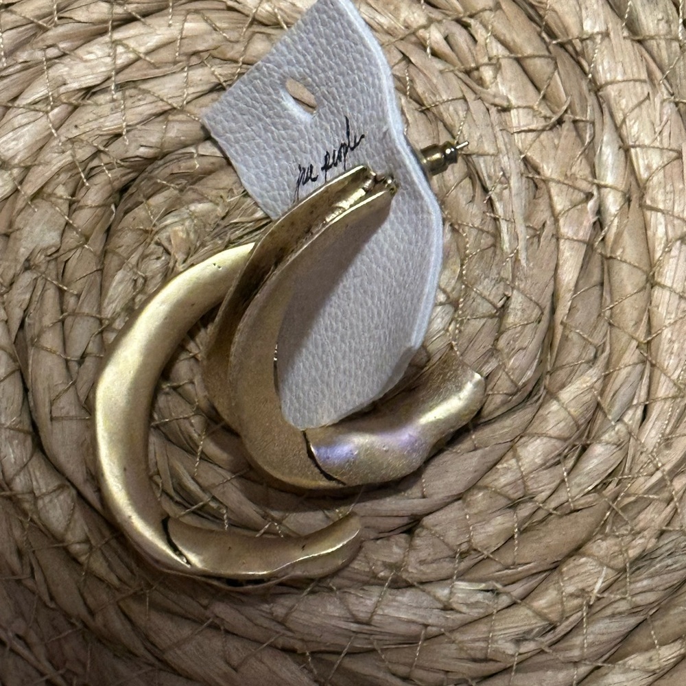 Free People gold hoop earrings - Picture 2 of 5